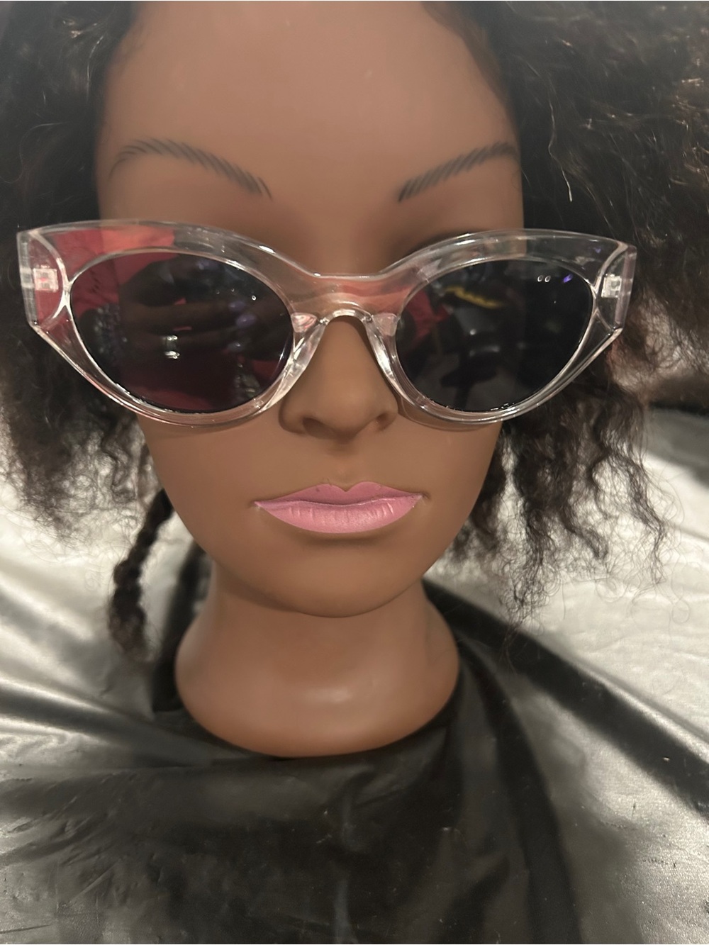 Clear Frame Cat-Eye Sunglasses with Dark Lenses - Women Accessories